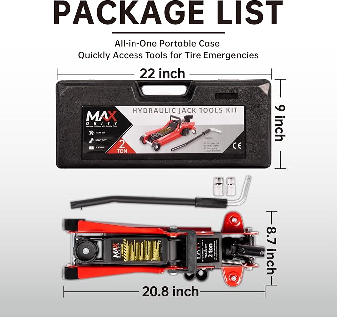 2-Ton Hydraulic Low Profile Trolley Garage Service/Floor Jack - Image 5