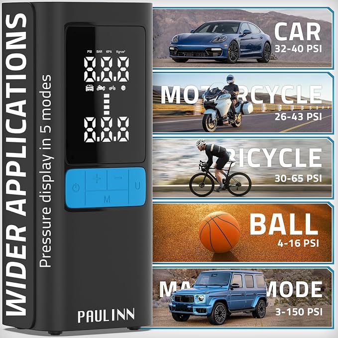 Tire Inflator Portable Air Compressor, 3X Faster 150 PSI 15000mAh Cordless Air - Image 6
