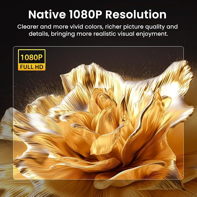 HAPPRUN Native 1080P Bluetooth Projector, Full HD Portable Outdoor Movie - Image 2