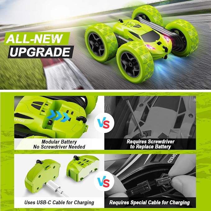 Remote Control Car for Kids Ages 6+, RC Cars Stunt Car Toy 4WD Double Sided - Image 4