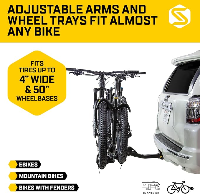 Saris SuperClamp G3 2-Bike HD Hitch Rack – Lightweight Platform Bike Carrier - Image 3