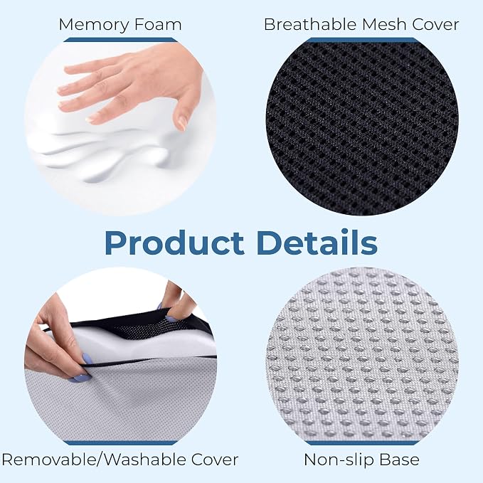 5 STARS UNITED Seat Cushion for Tailbone Pain Relief – Memory Foam Lifting - Image 7