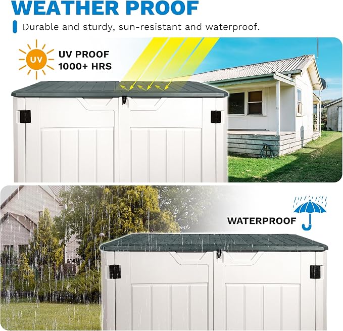 47 Cu ft Outdoor Storage Shed, Resin Outdoor Storage Box - Image 2