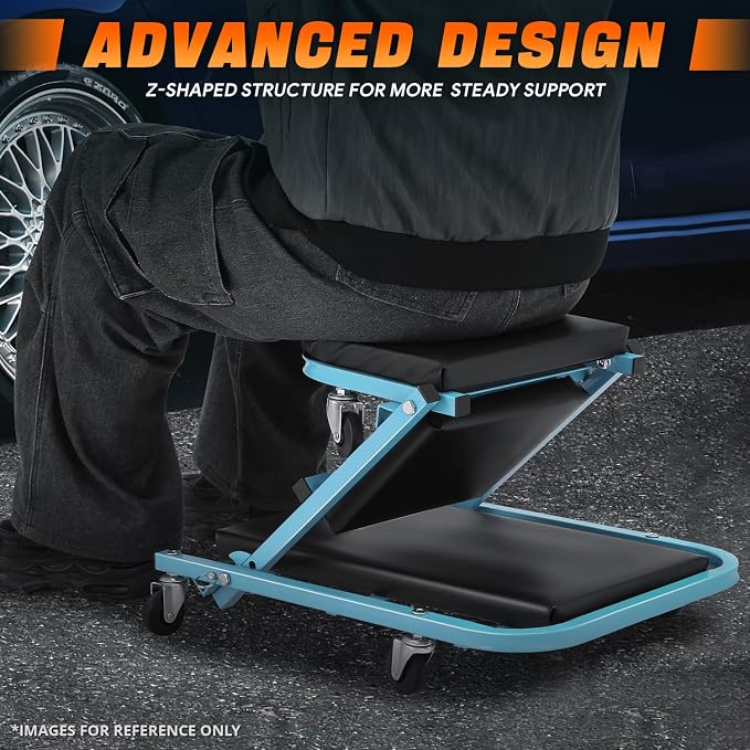 DNA MOTORING 40 Inches Folding 2 in 1 Rolling Z Creeper, Adjustable Roller - Image 4
