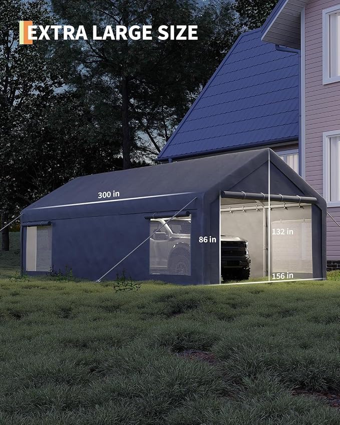 13 x 25ft Heavy-Duty Carport Canopy - Image 3