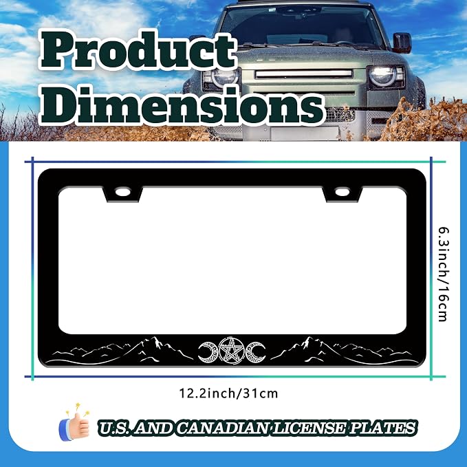 Triple Goddess License Plate Frame Mountains Moon License Plate Holder - Image 3