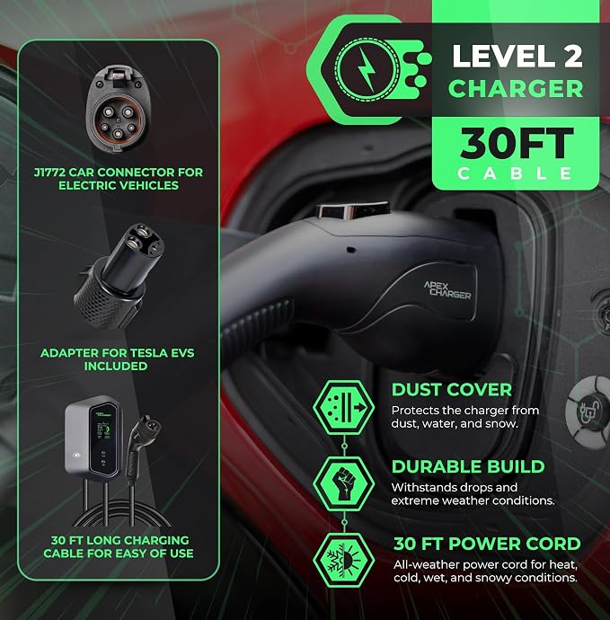 MACH 1: Fast 48 Amp Level 2 EV Charger, Wall-Mount Electric Vehicle Charging - Image 2