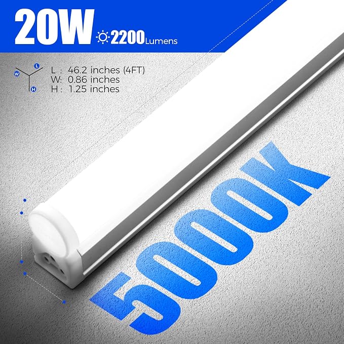 Barrina T5 4FT LED Shop Light, 5000K Daylight White, 20W Utility Light Fixture - Image 6