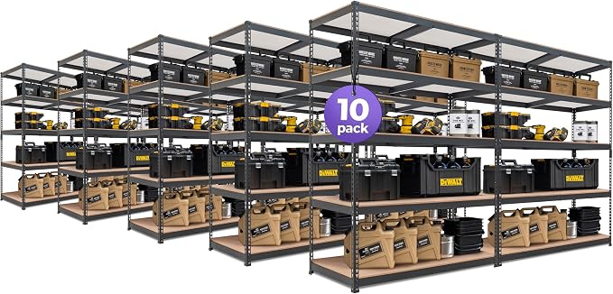 HOMEDANT 5 Tier Laminated Boltless Heavy Duty Garage Storage Adjustable Wide by TheBestOrganizingSolution