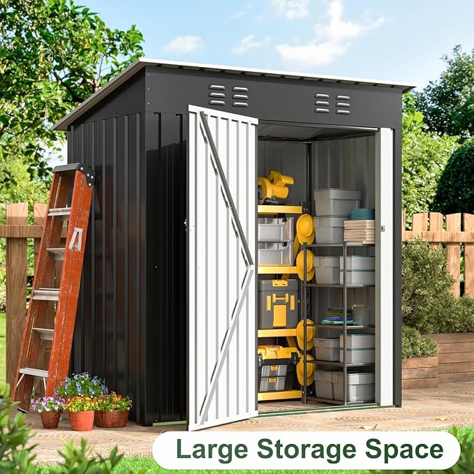 WKM 5X3 FT Outdoor Storage Shed, Utility Metal Tool Storage - Image 3