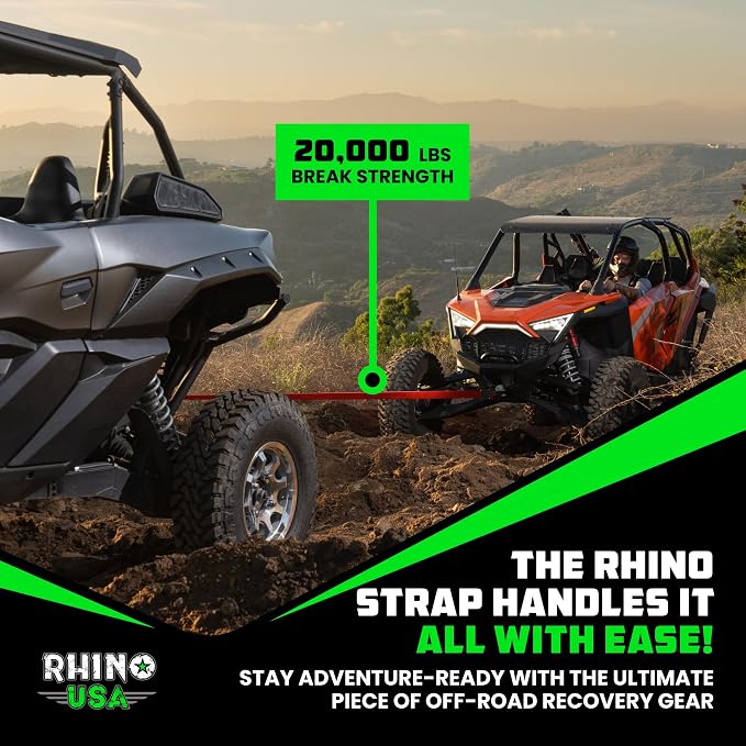 Rhino USA Recovery Tow Strap- 20, 024lb Break Strength- Emergency Recovery - Image 7