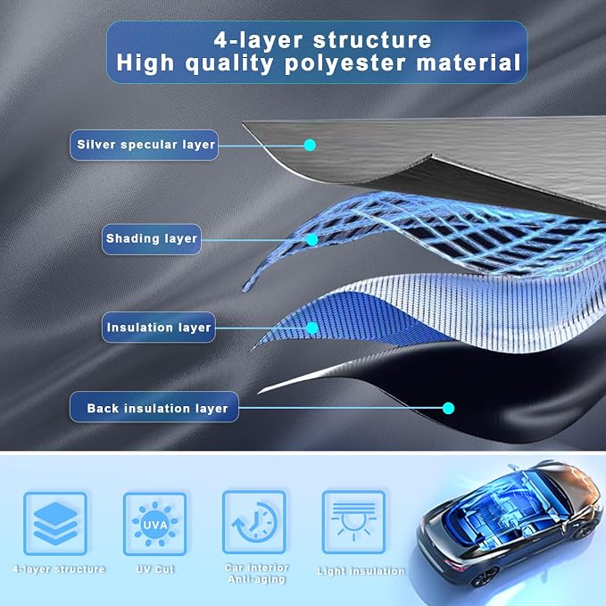 SXCY for 2024 2025 Ford Ranger Windshield Sunshade for 2024 2025 Ranger - Image 4