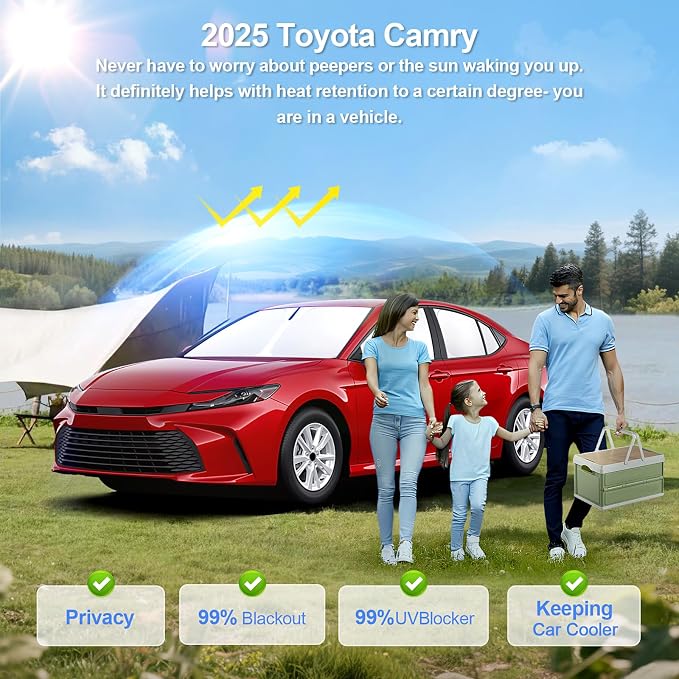 8pcs Car Window Shades for Toyota Camry 2025 Accessories, Windshield Side Rear - Image 2