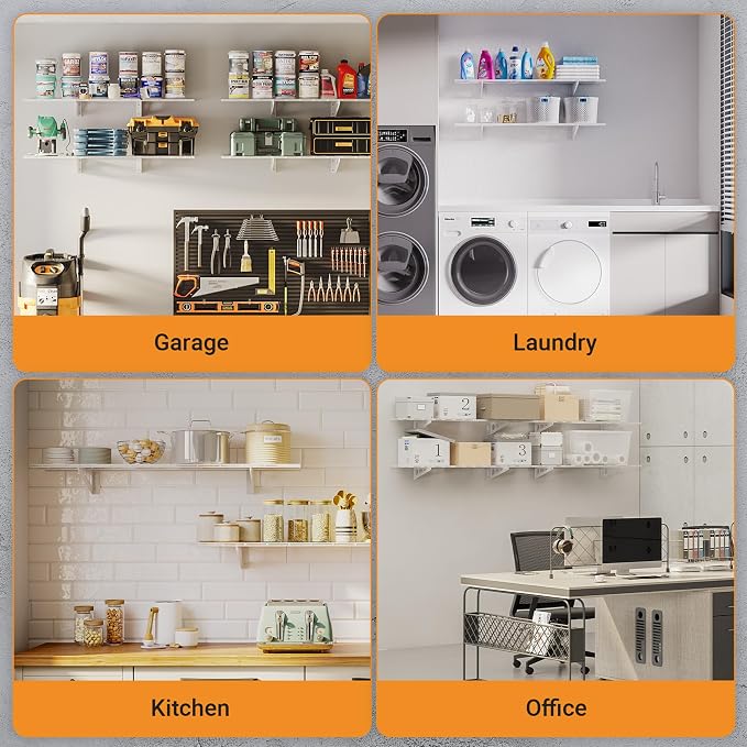 1x4 ft Garage Shelving, Pantry Storage, 300 lbs Total Load Capacity Wall - Image 7