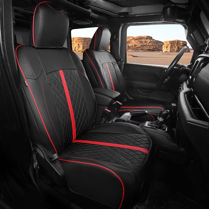 for Jeep Wrangler Seat Covers 4Door JL 2018 2019 2020 2021 2022 2023 2024 2025 by RIDEPOSH