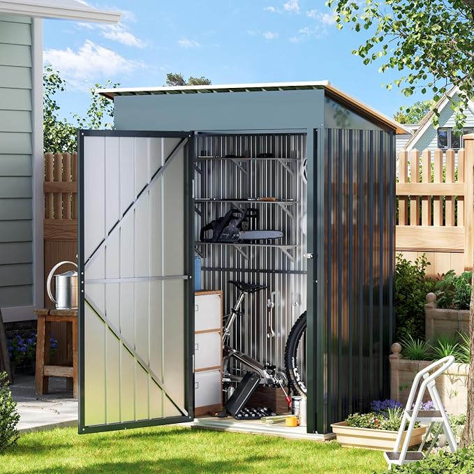 5X3X6.1FT Outdoor Steel Storage Shed - Image 3