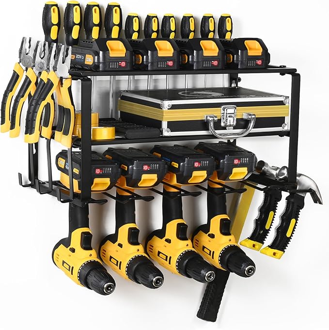 Power Tool Organizer Wall Mount, battery storage rack, Heavy Duty Iron Material by Unknown