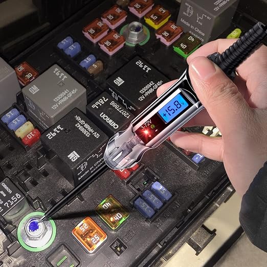 Heavy Duty 3-72V Backlit Digital LCD Circuit Tester, Automotive Test Light - Image 7