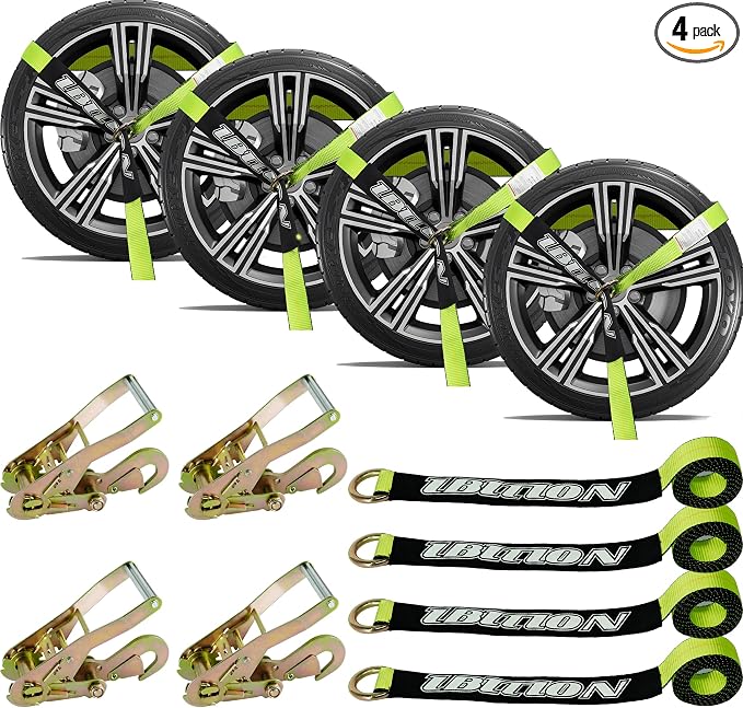 4 Pack Car Tie Down Straps for Trailers by IBITION