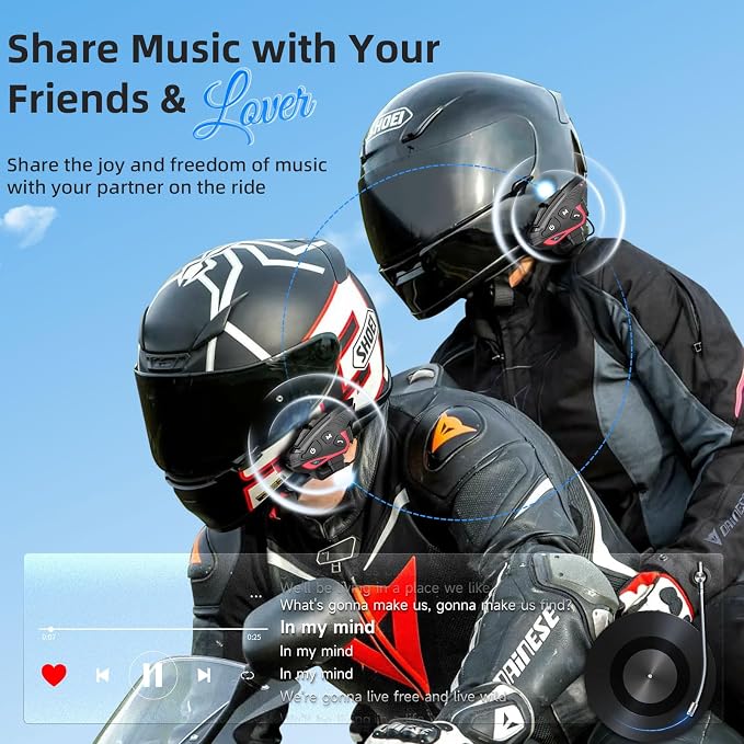 Moman Motorcycle Intercom Headset, CP-S 8 Riders 2000M Group Helmet - Image 5