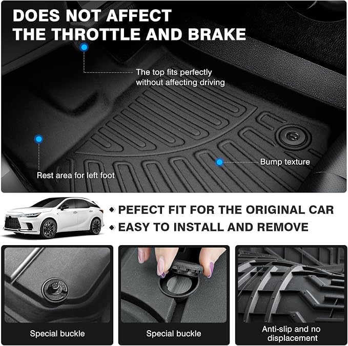Powerty Floor Mats for 2023 2024 2025 Lexus RX RX350 RX350h RX500h Accessories - Image 4