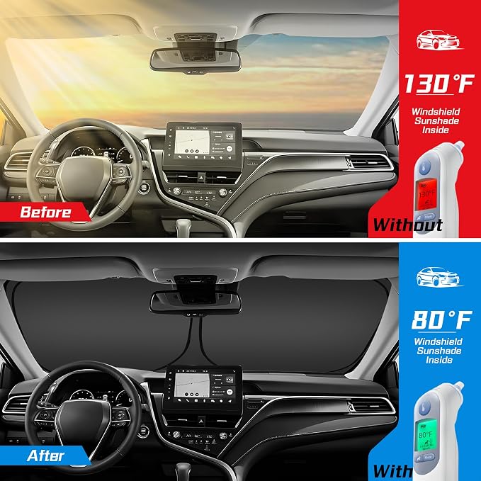 ARISMOTOR Windshield Sun Shade for Toyota Camry LE XLE Hybrid SE XSE Sedan - Image 2