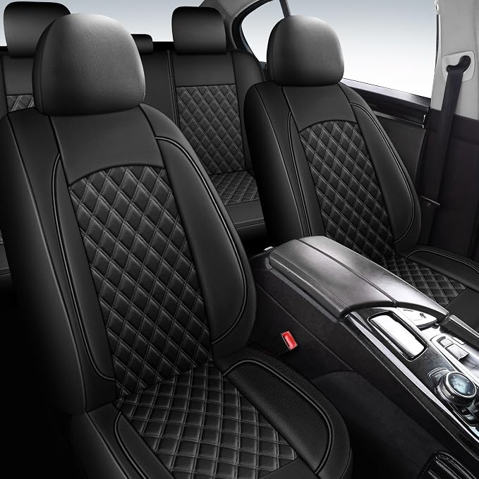 Car Seat Covers Full Set, Breathable and Waterproof Napa Leather Car Seat Cover - Image 2