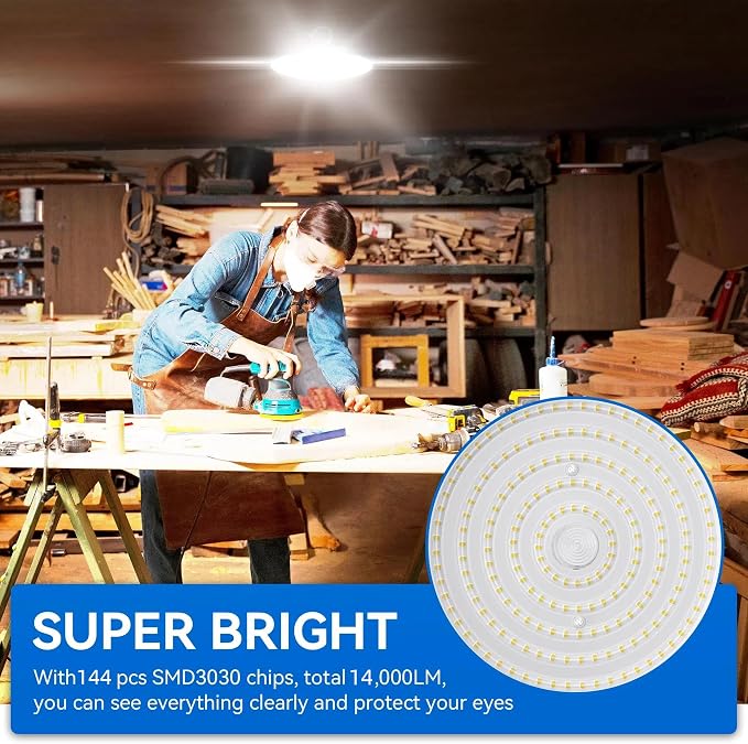 Led High Bay Light 100W, 14000lm 5000K UFO Bay Lighting - Image 3