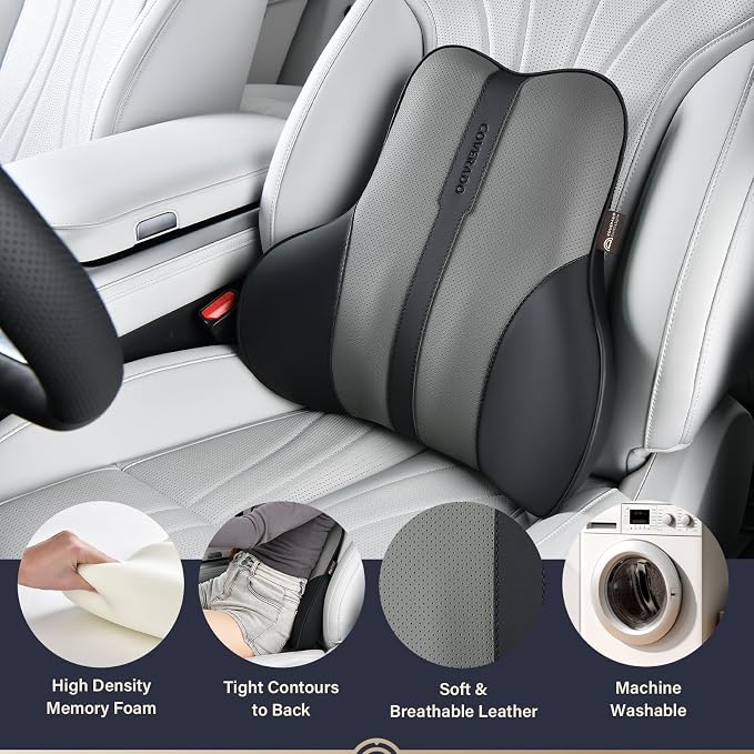 Coverado Lumbar Support Pillow for Car, Ergonomic Memory Foam Back Pillow for - Image 2