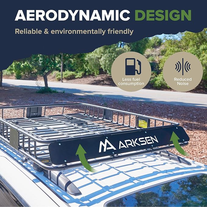 ARKSEN 84 x 50 x 6 Inch Universal Extra Wide 150LB Heavy Duty Roof Rack Cargo - Image 5
