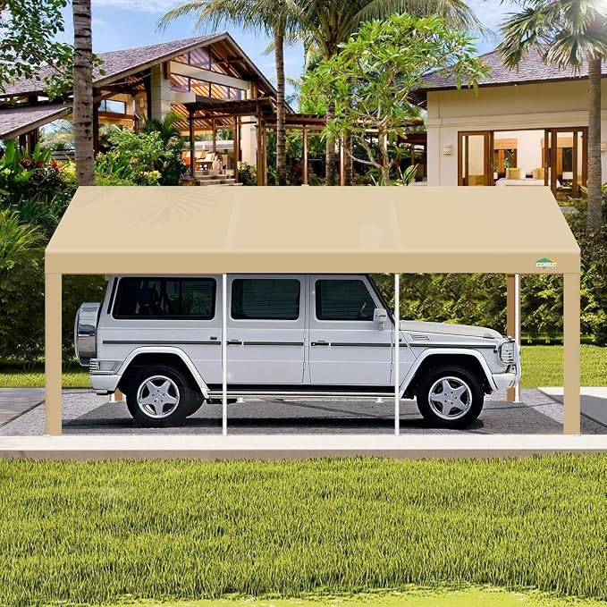 COBIZI 12x20ft Carport Heavy Duty, Portable Car Garage Outdoor Party Tent - Image 7