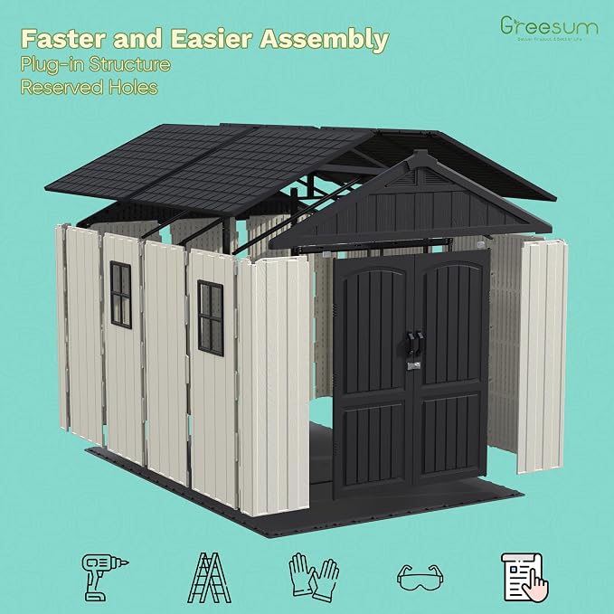 Greesum 8×12 FT Plastic Outdoor Storage Shed - Image 5