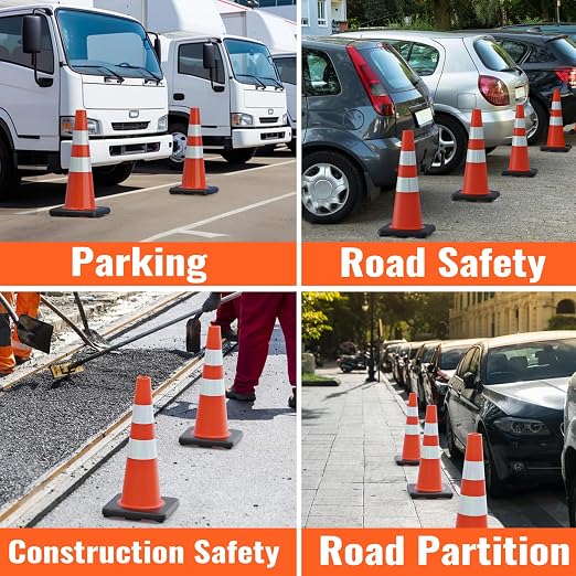 Traffic Cones 28 inch Orange 12 Pack Heavy Duty Safety Cones - Image 7