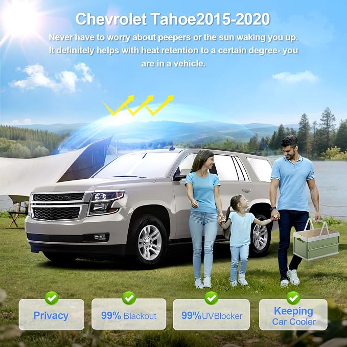 8pcs Car Window Shades for Chevrolet Tahoe 2015-2020 Accessories, Windshield - Image 2