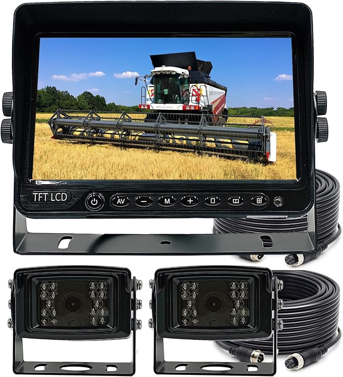 AHD 1080P 7" Reverse Rear View Backup Dual Camera System, Two Cameras by ATPTK