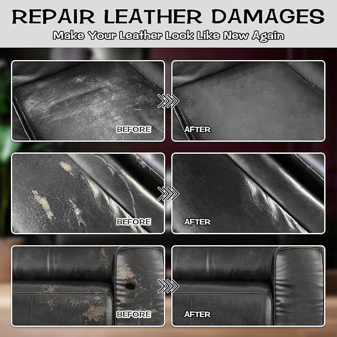 Black Leather & Vinyl Repair Kit, Fix Fading, and Peeling on Leather and Vinyl - Image 6