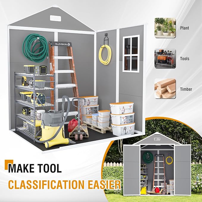 6x5 FT Outdoor Storage Resin Shed - Image 6