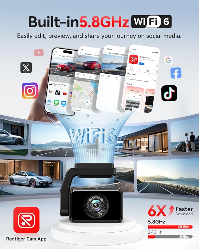 REDTIGER F4 Pro 4K Dash Cam Front and Rear, STARVIS 2 Sensor, 128GB Card - Image 5