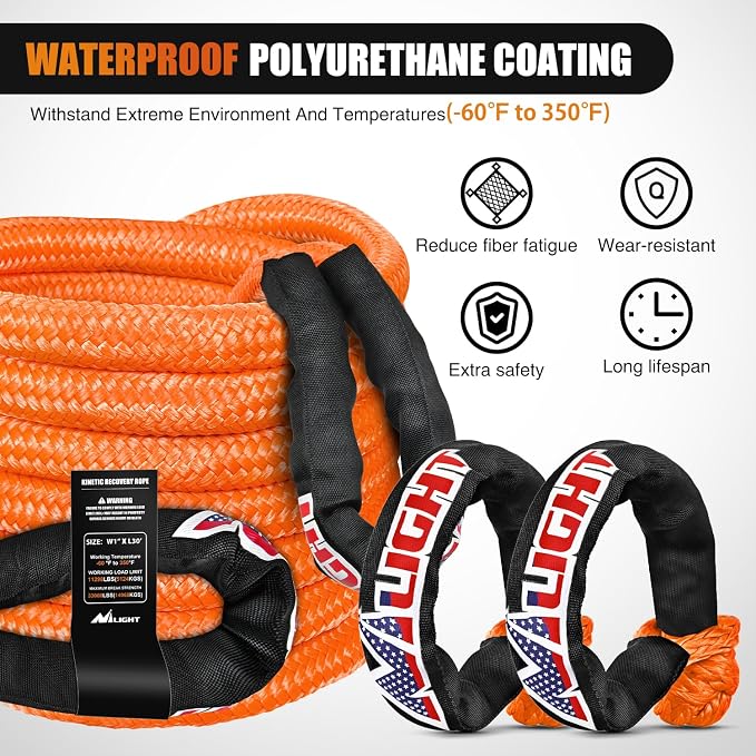 Nilight Kinetic Recovery Tow Rope Kit - Image 5