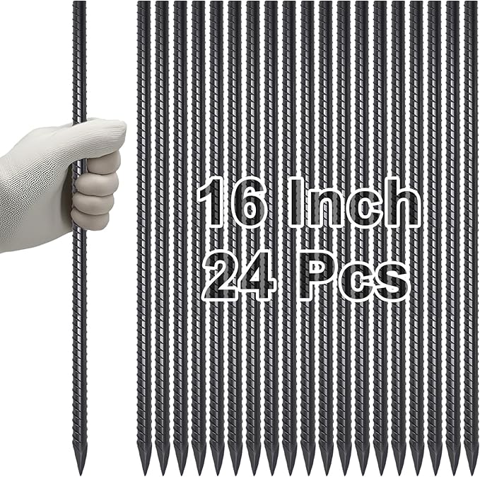 VVOKGO Rebar Stakes 16 Inches Ground Concrete Form Stakes, Straight Metal by VVOKGO