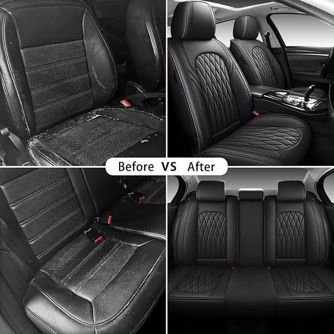 WELLDO Car Seat Covers Full Set, Leather Seat Covers - Image 7