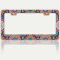 Mandala Flowers License Plate Frame Floral Print License Plate Holders Funny by RTINRAN