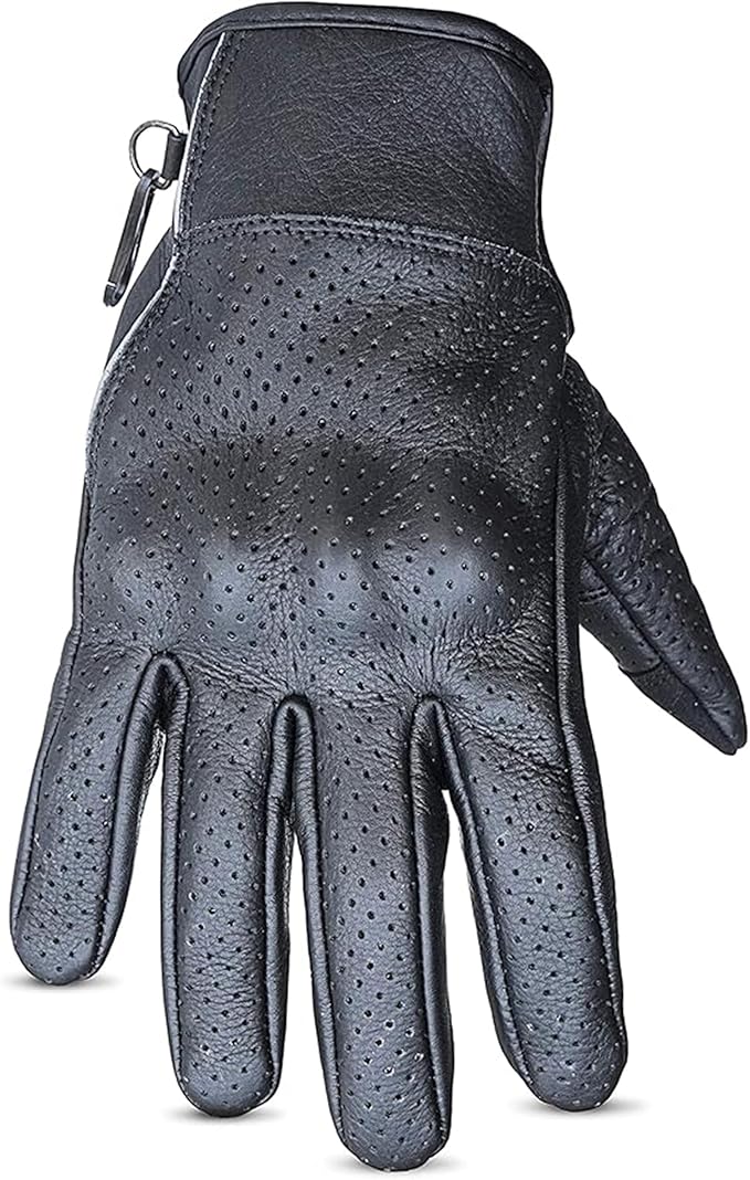Leather Motorcycle Gloves with Adjustable Fitting Bike Riding Gloves - Image 5