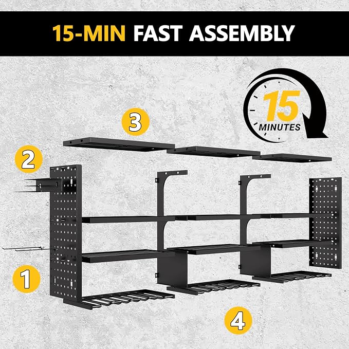 Large Power Tool Organizer Wall Mount, 4 Layer 49" W Heavy Duty Metal Tool - Image 3