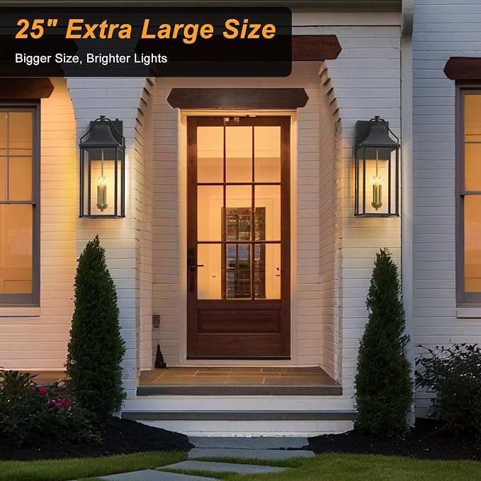- Outdoor Wall Lights Fixtures, Large Size Dusk to Dawn Waterproof - Image 2