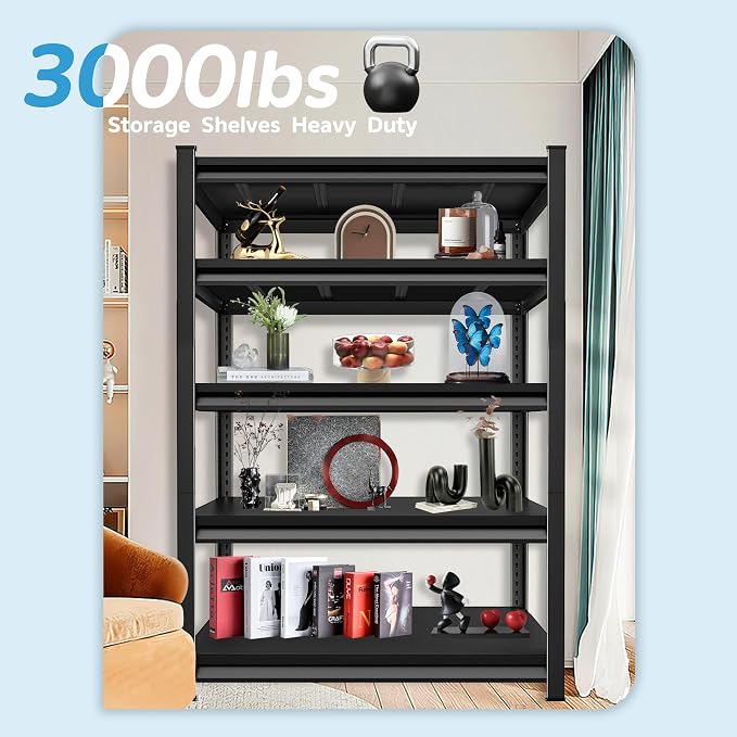 3000LBS Garage Storage Shelves Heavy Duty, 5-Tier Garage Shelving Heavy Duty - Image 4
