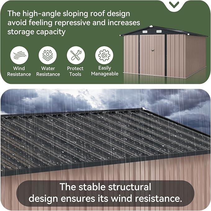 Aoxun 10 x 12FT Outdoor Storage Shed - Image 5