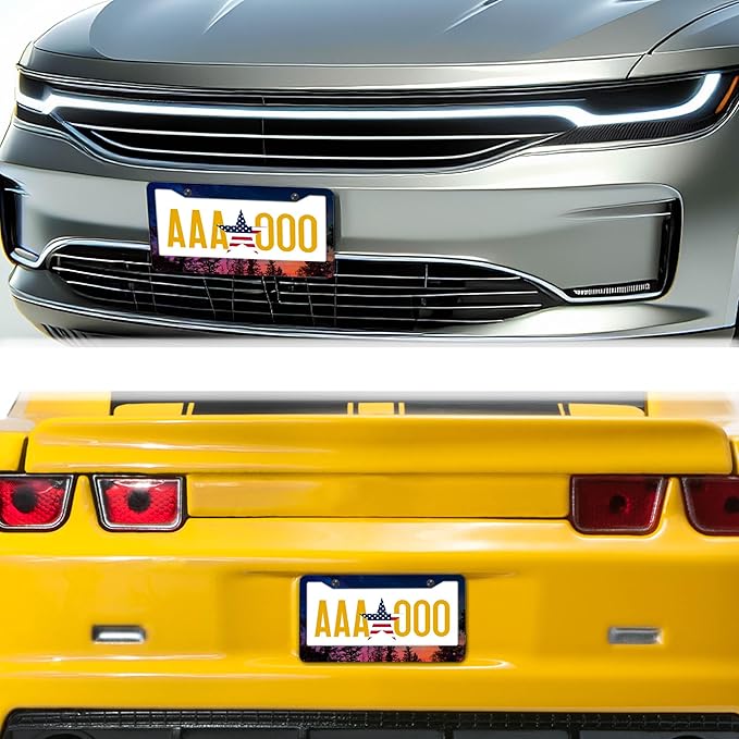 Car Plate Frame for Women Multicolor License Plate Frames for Men Forest Night - Image 8