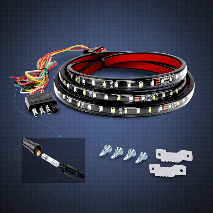 Nilight 48”/49” LED Tailgate Light Strip 90 LED Red/White - Image 5