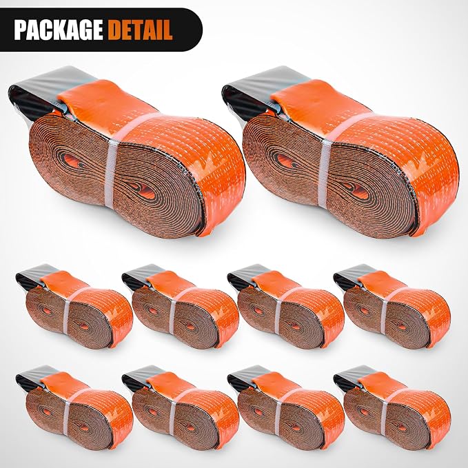 Nilight Truck Straps 4”×30’ Orange Heavy Duty Winch Straps - Image 8